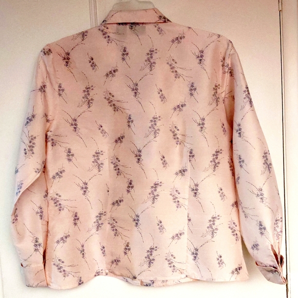 Hillard And Hanson Soft Pink 100% Silk Blouse Size Large - Picture 2 of 5